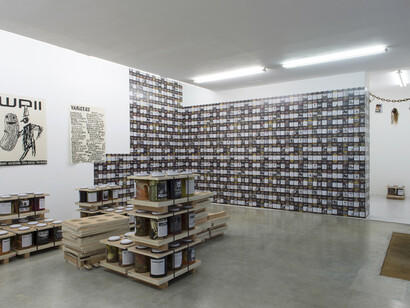 Bill Hayden, Sam Pulitzer, Antek Walczak, Exhibition view "War Pickles II", Air de Paris, Paris, 2014, Photo Marc Domage, Courtesy Air de Paris, Paris
