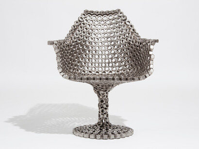 Tulip Bolts Chair, 2013, 5616px x 3744px, Leo Capote, Carbon steel bolts, electrostatic painting. Courtesy of the artist, Brazil. Photo by Marcelo Stefanovicz