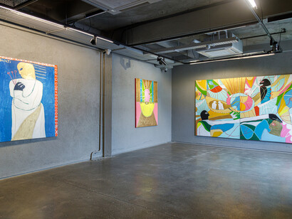 Adébayo Bolaji, What the flame could never burn, exhibition view. Courtesy of Nature Morte