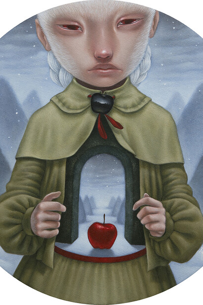 Paolo Pedroni. Secret Garden, 30 cm, oil on canvas panel, courtesy Dorothy Circus Gallery