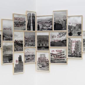 Tercerunquinto. Gráfica reportes de condición, 2010. Series of 18 silkscreens on photo print on cotton paper. Courtesy of the artist and Proyectosmonclova. Photo: Moritz Bernoully