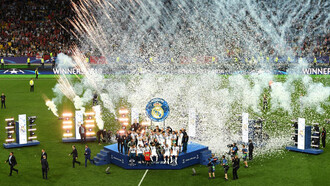 Ceremonia de premiación del Real Madrid, ganador del la Champions League 2021-22