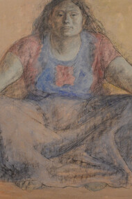 Francisco Zúñiga, Juchiteca (1965). Dibujo a crayón con acuarela. Col. Castro Guardia