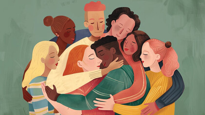 This embrace of diverse individuals illustrates the ethical shift where international policy must prioritize human well-being, moving beyond abstract statistics to concrete improvements in people's lives