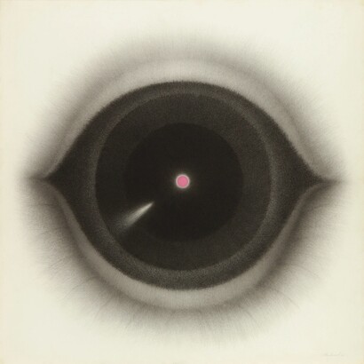 Rodolfo Abularach, Centro rosado - Ojo (Pink center - eye), 1968. Courtesy of Marc Selwyn Fine Art