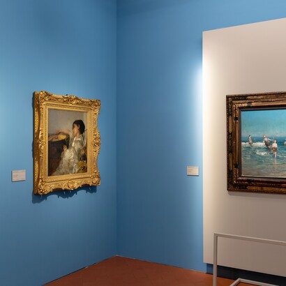 Allestimento mostra la "Belle Èpoque" a Pisa, Italia