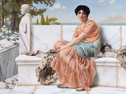'Reverie' (1904) por John William Godward