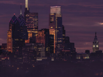 The skyscrapers of the corporate financial district of Philadelphia, Pennsylvania, USA