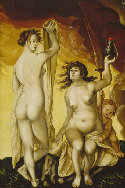 Two Witches, 1523, Hans Baldung (Grien), oil on panel. Städel Museum, Frankfurt. Photo: © Städel Museum - U. Edelmann - ARTOTHEK