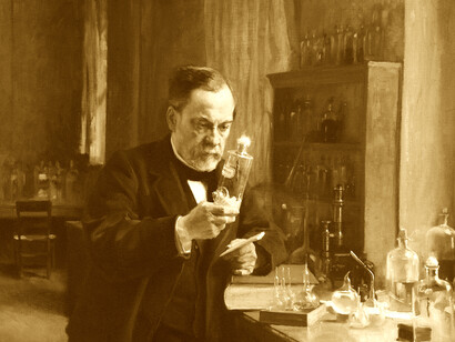 Louis Pasteur en su laboratorio