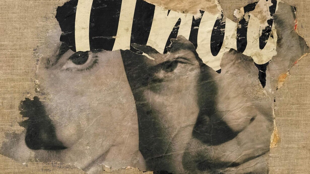 Mimmo Rotella, I due visi, 1962, decollage on canvas, 55 x 80 cm, c.o. Robilant+Voena
