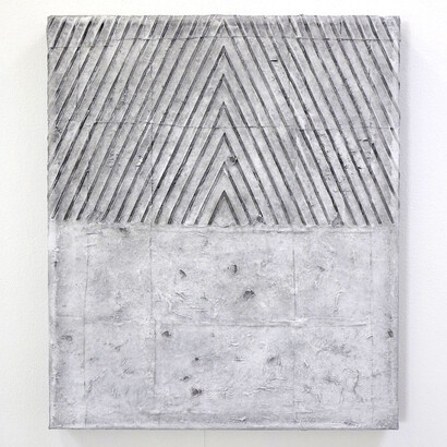 Asger Dybvad Larsen, Paint tray paintings, 2015, mixed media on canvas 60 x 50 cm (2)