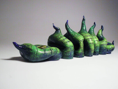 Malin Forsberg, Life NR2, Ceramic & Mixed Media, 4.5" x 14" x 3"