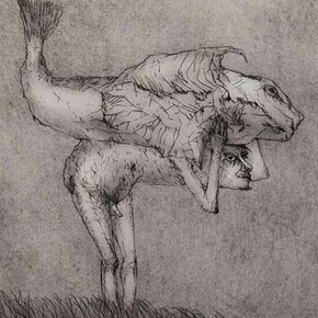 John Bellany, The Burden, 1970, etching, 23 of 75, 48.5cm x 45cm