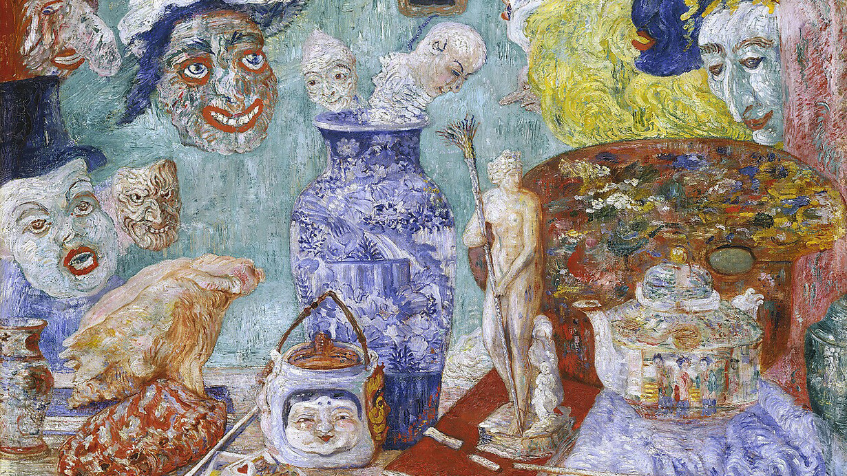 James Ensor, Stillleben mit masken, 1896. Courtesy of Hamburger Kunsthalle