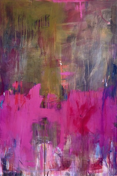 Rachel Marie, Reaching (detail), 2024, acrylic and oil pastel crayons, 48 x 36 in. Courtesy of the artist and bG Gallery