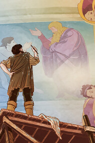 Cover of the book Michelangelo and the dream of the Sistine Chapel co-authored by Valentina Ansuini and Jade Bajeot and Illustrated by Sabrina Gabrielli
