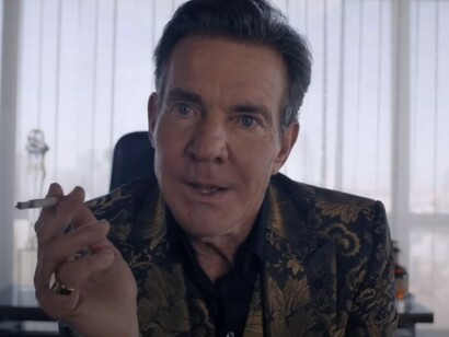 Dennis Quaid portrays Harvey in Substance, a sharp-edged symbol of the film’s critique of perfection and power