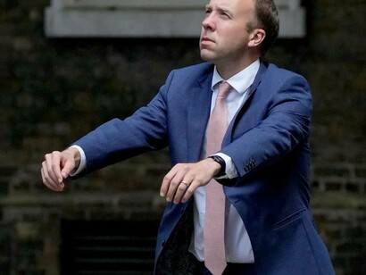 Former Conservative health secretary Matt Hancock pretending to be a zombie for the cameras