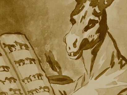 Detalhe de «Até o seu avô» (Capricho 39), Goya