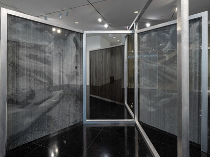 Cosmo Whyte, The mother’s tongue, pressed to the grinding stone, exhibition view. Courtesy of The Arts Club of Chicago
