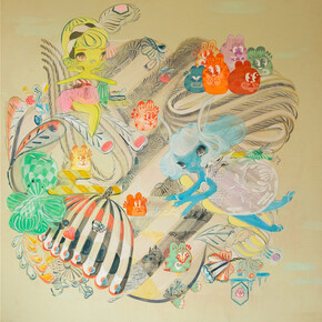 KeFe, Garf Island, 2023, 36x36 inches. Courtesy the artists and Harman Projects