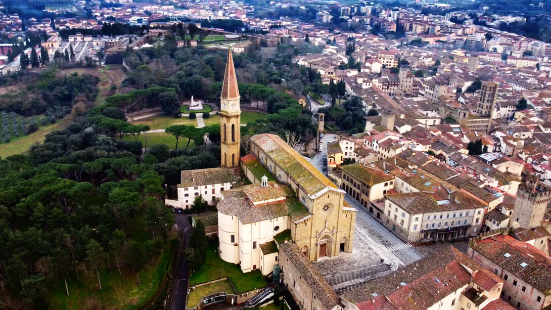 Il Duomo di Arezzo in visto dall'alto, Arezzo, Italia