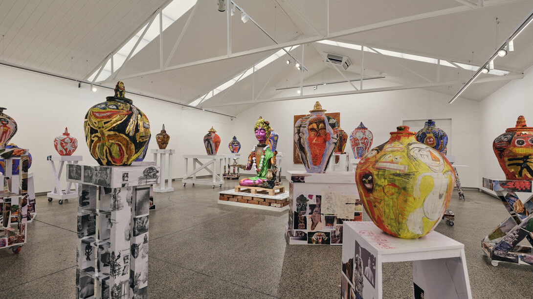 Ramesh Mario Nithiyendran, Liquid vessels, exhibition view. Courtesy of Sullivan+Strumpf 