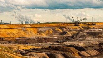 An open-pit coal mine in Garzweiler, Germany