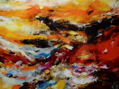 Kaloon Chhour, Untitled Ref. HK1236, 2014, Oil on canvas, 78.7 x 78.7 in (detail)