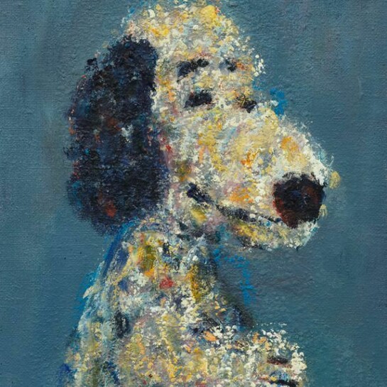 Paul Housley-Snoopy in Blue (After Titian), 2013, copyright the Artist, courtesy of Belmacz Ltd.