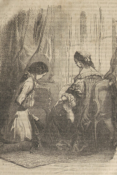 Jean-Jacques Rousseau, Las Confesiones en Obras completas, tomo 1, 1851, editorial Gennequin. Ilustración en la página 45