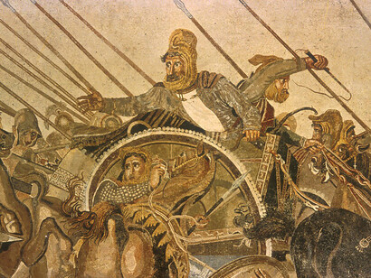 Dario III durante la battaglia di Isso