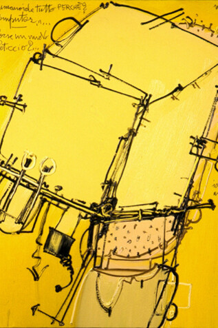 Mattia Moreni, Umanoide tutto computer... Forse un nuovo feticcio? (detail), 1996. Courtesy of Galleria d’Arte Maggiore