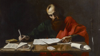 Valentin de Boulogne, San Pablo escribiendo sus epístolas, c. 1620
