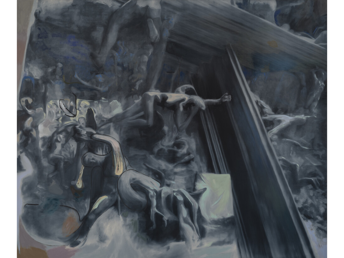 Elliott Hundley, The Gates of Hell 3, 2015, Oil on linen, 127 x 152.5 cm, 50 x 60 in.