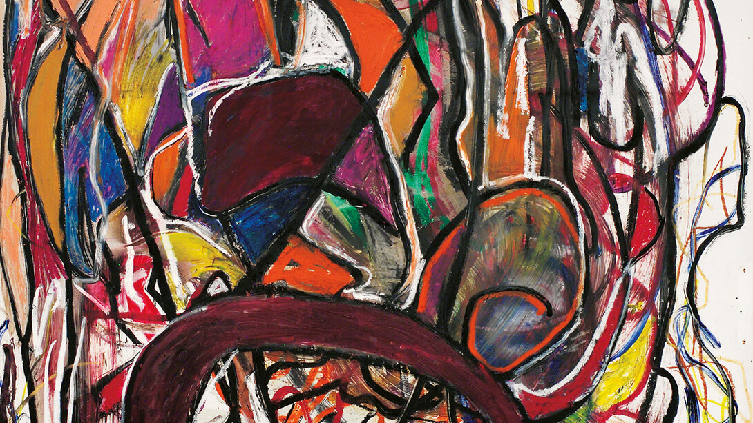 Dettaglio, La porta del sogno, pastelli a olio su legno cm 80 x 270. 2004