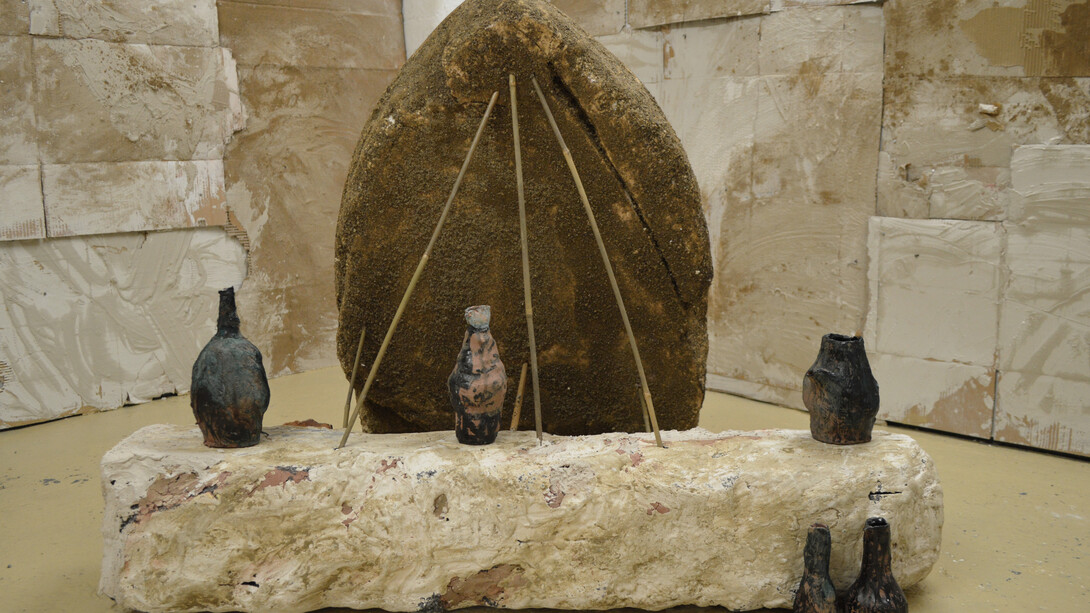 Emii Alrai, An Ancient Quiver, 2018. Installation view, GLOAM, Sheffield. Photographer James Clarkson.