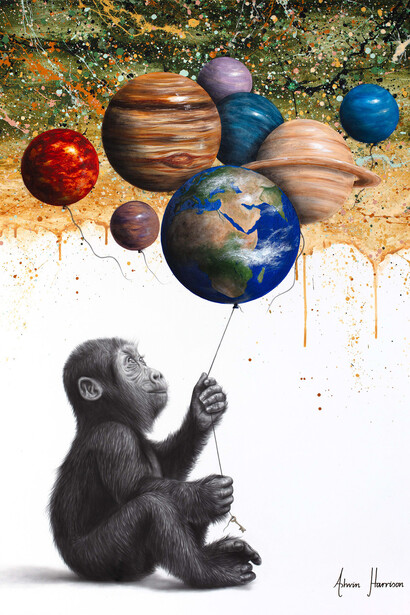 Ashvin Harrison, Key to the world (Original hand painting), 2025. Courtesy of the Wall Art Gallery