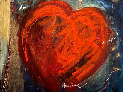 Love adventure oil on canvas by Déborah Chock (2018)