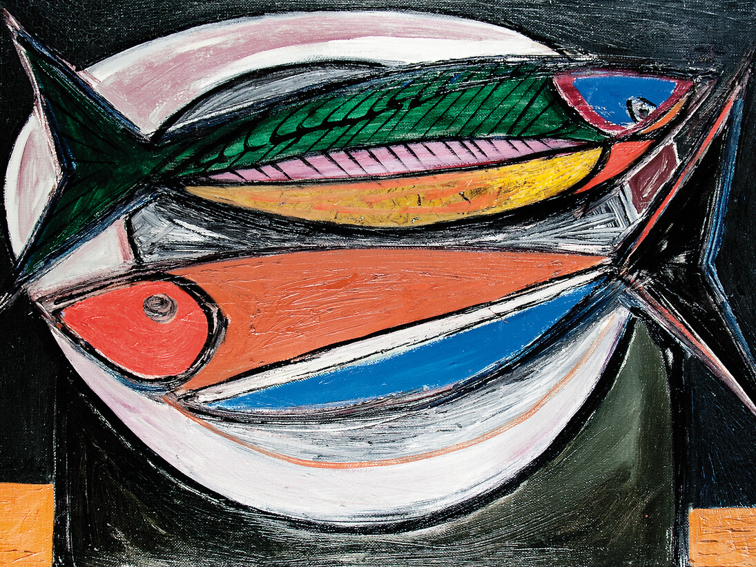 William Gear, Two Fishes, 1948, Copyright the Artist's Estate, Image courtesy of lender