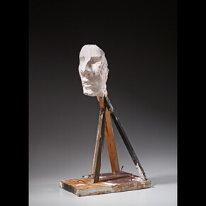 Artist: Manuel Neri, American, born 1930
Male Head No.1
1969
Plaster, graphite, wood wire, burlap, nails

69.22 x 31.12 x 40.64 cm (27 1/4 x 12 1/4 x 16 in.)
Gift of The Manuel Neri Trust
2017