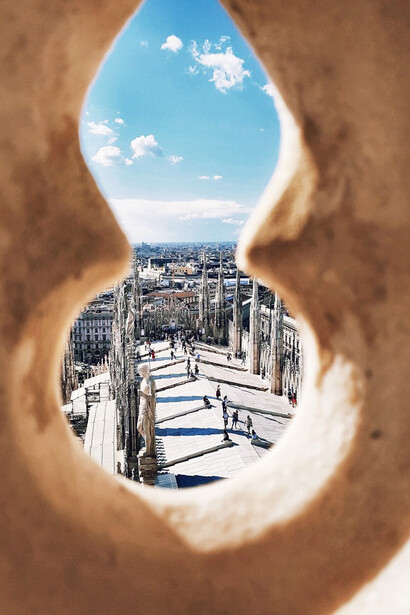 Dal gugliotto Pestagalli verso le Terrazze - Duomo di Milano.  Photo credits Veneranda Fabbrica del Duomo 