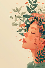 Digital art illustration that highlights Mental Health Day awareness, emphasizing the importance of emotional wellbeing and support