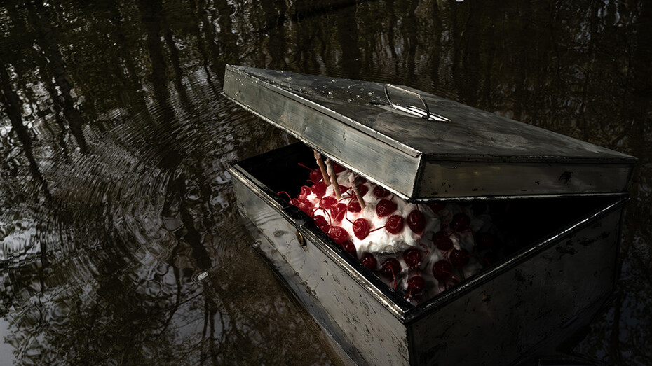 Cig Harvey, Cherry Cake (detail), Rockport, Maine, 2023. © Cig Harvey, Courtesy Robert Mann Gallery