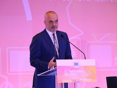 Edi Rama, primer ministro de Albania, en la conferencia