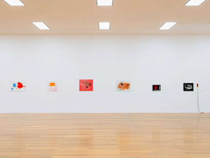 Henrik Olesen and Isidore Isou, Demons are tearing me apart, exhibition view. Courtesy of Kunstmuseum Liechtenstein with Hilti Art Foundation