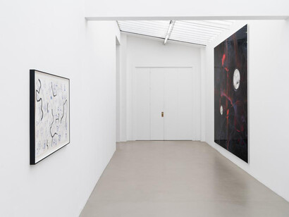 Seth Price, Free fall, vue d'exposition. Avec l'aimable autorisation de la Galerie Chantal Crousel