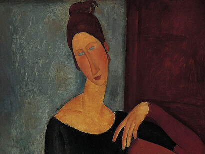Amedeo Modigliani, Ritratto di Jeanne Hebuterne, particolare