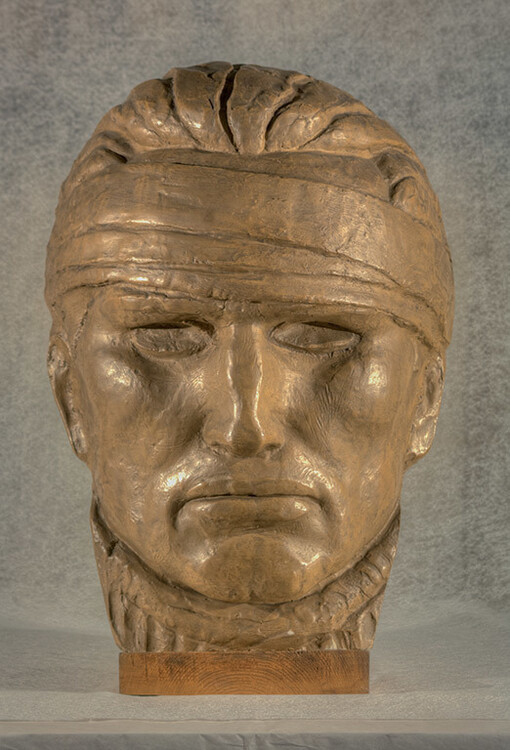 Anonimo, Ritratto di pugile,
gesso patinato,
45 x 33 x 27,
anni '30